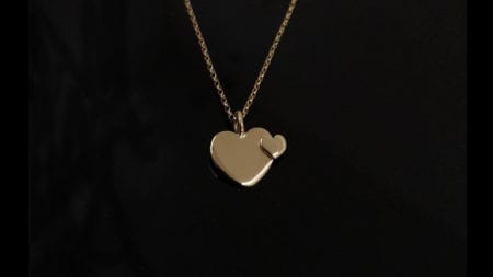 Solid Gold Pendant, Solid Gold Heart Pendant