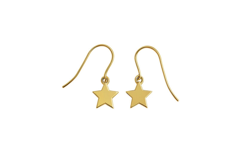 My Precious Star Drop Earrings Solid Gold
