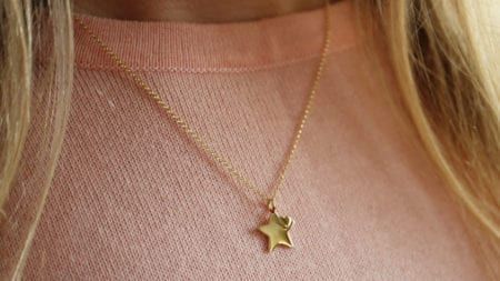 Solid Gold Star Necklace