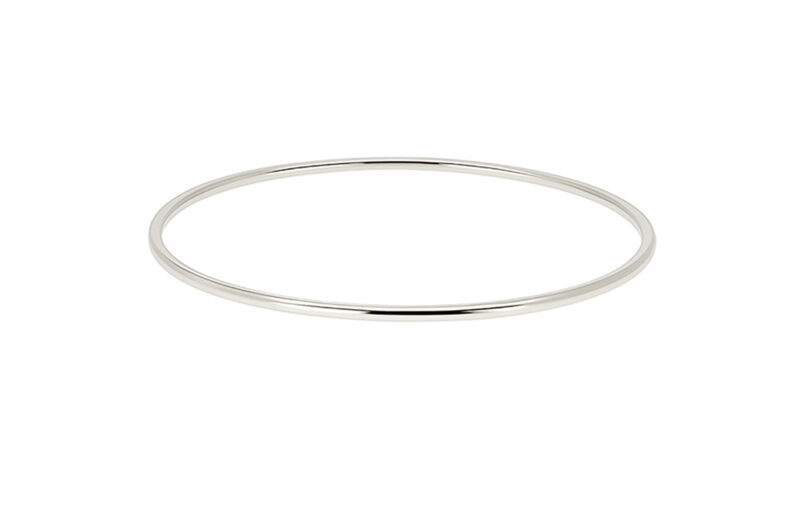 Sterling Silver Round Bangle 2mm