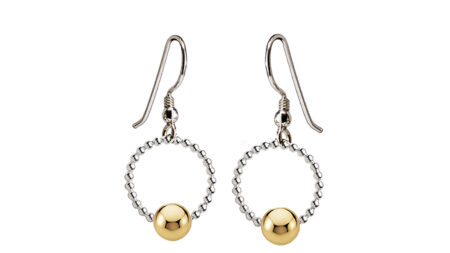 Beads of Gratitude Drop Earrings Silver & Gold