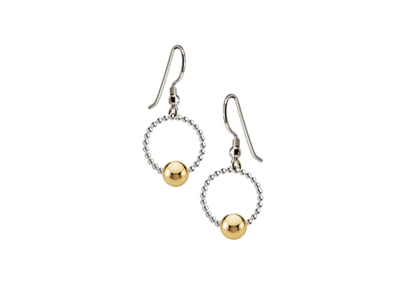 Beads of Gratitude Drop Earrings Silver & Gold