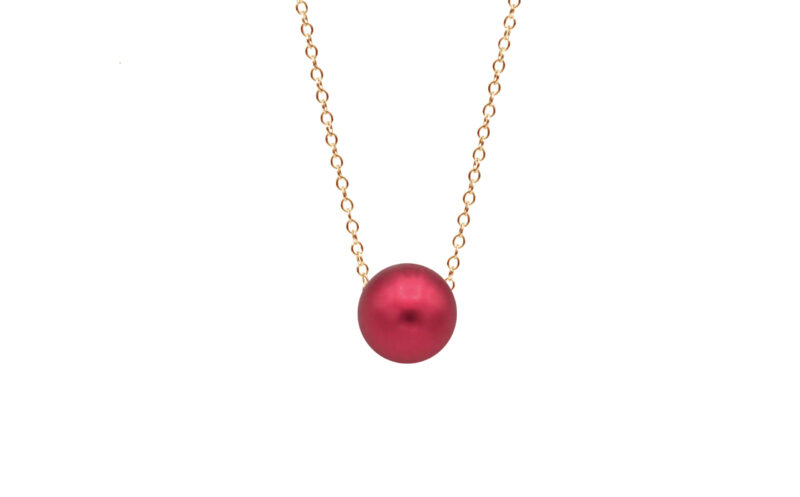 Roll with It Pendant 9ct Gold & Cherry Red Anodized Aluminium