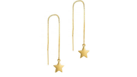 My Precious Star Ear Threaders Solid Gold