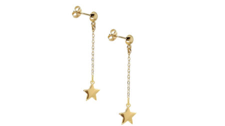 My Precious Star Drop Stud Earrings Solid Gold