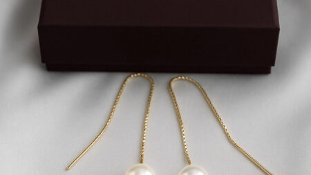 Pearls of Wisdom Ear Threaders Solid Gold - Image 2
