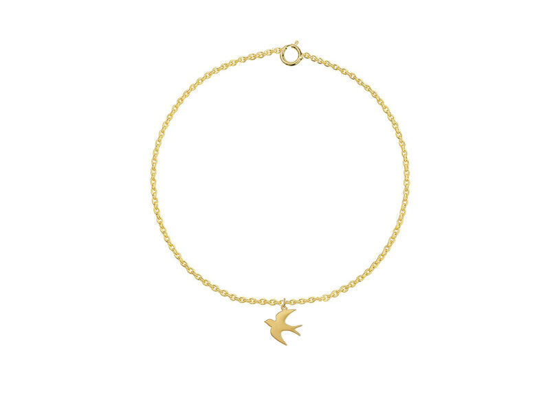 Flying Home Golden Swallow Bracelet Solid Gold