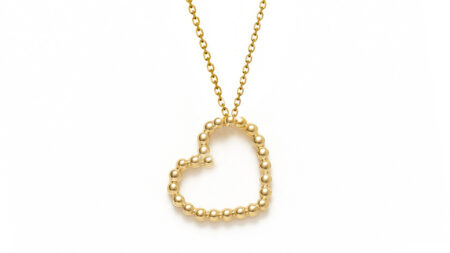Open Heart Pendant Solid 9ct Gold